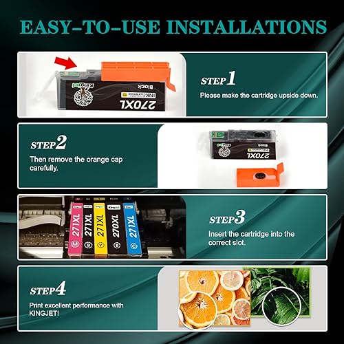 Miniatura 6 de Kingjet Paquete de 18 cartuchos de tinta de repuesto PGI-270XL CLI-271XL para impresora Canon 270-271, paquete combinado compatible con impresoras