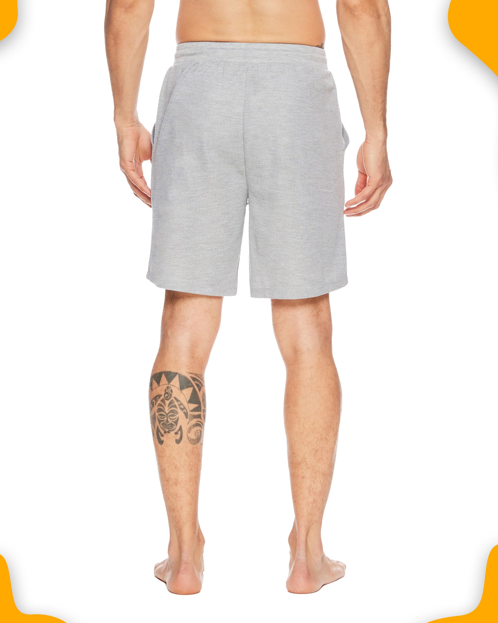 JOE BOXER Mens Lounge Shorts with Pockets, Moisture-Wicking Mens Sleep Shorts and Sweat Shorts Men (Heather Grey, Small)