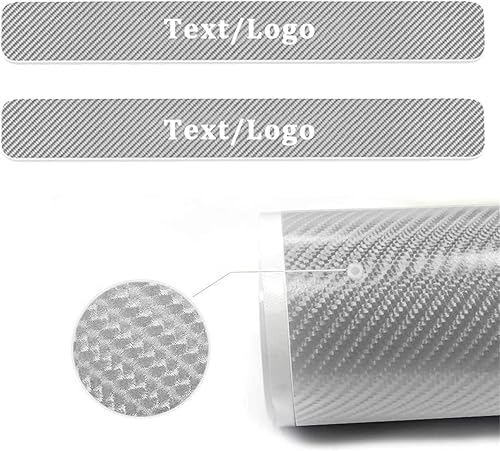 Miniatura 5 de Protector de umbral de puerta de automóvil, personaliza tu texto, calcomanías de fibra de carbono 4D, antiarañazos, protector de pedal de