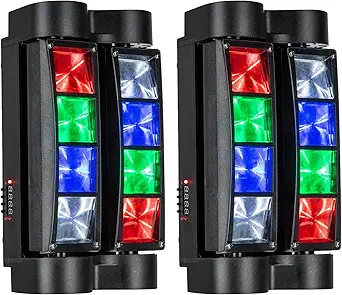 Spider Moving Head DJ Lights, Disco Party Stage Lights Indoor, Litake 8x10W RGBW Sound Activated DMX-512 Control Strobe Beam Lighting for Christmas Party Pub Festival Wedding Event Show, 2 Packs