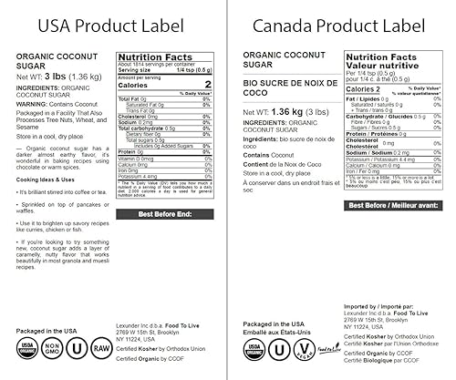 Miniatura 20 de Azúcar de coco moreno orgánico, 5 libras, sin OMG, azúcar de palma puro, Kosher, vegano, comercio justo, sin refinar, granulado, edulcorante bajo