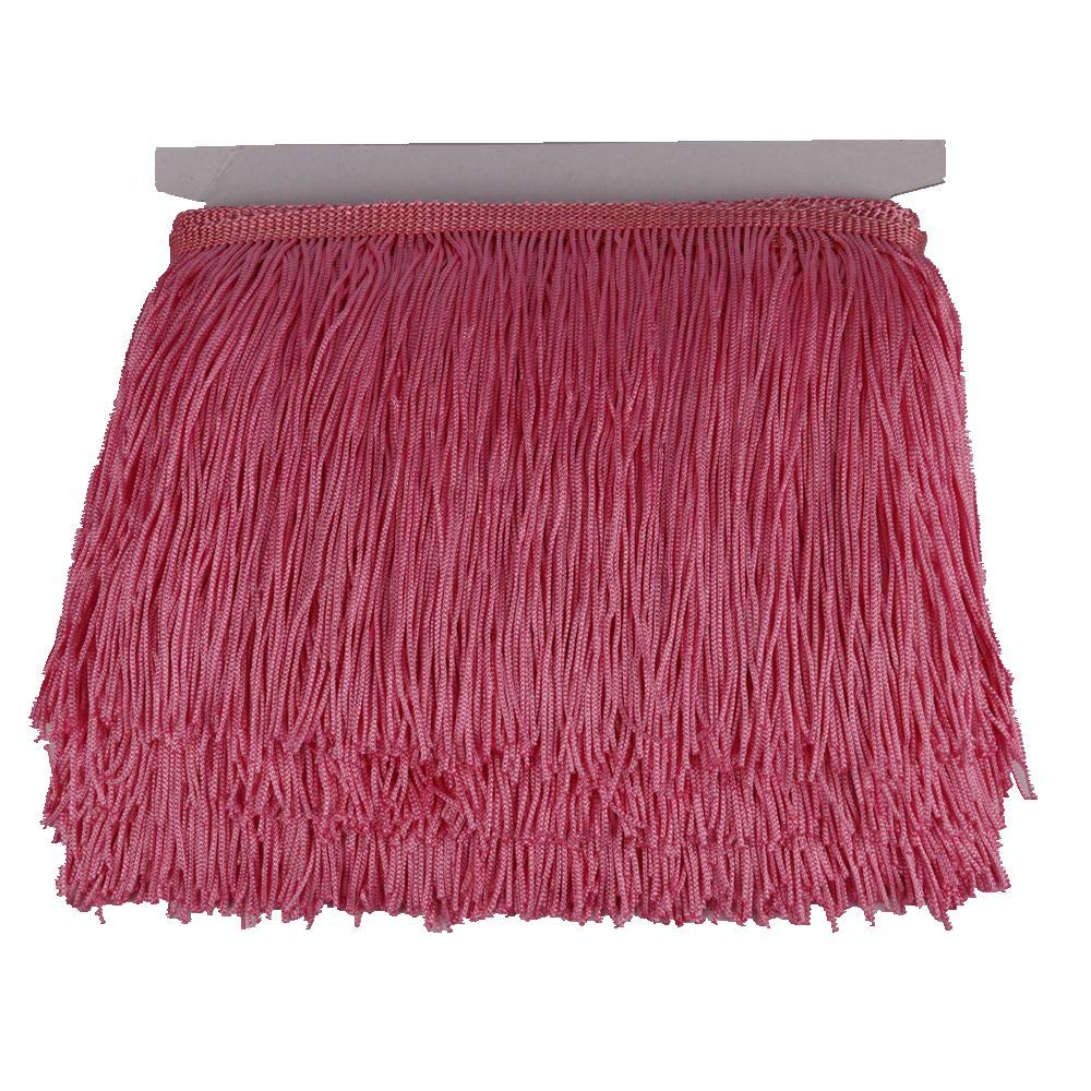 Heartwish268 Fringe Trim Lace Polyerter Fibre Tassel 6inch Wide 10 Yards Long for Clothes Accessories Latin Wedding Dress DIY Lamp Shade Decoration Black White Red(Pink)