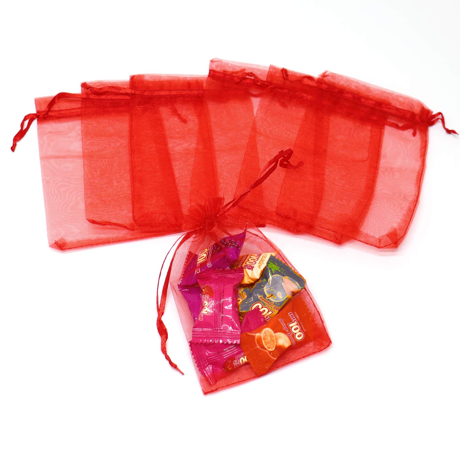 Dealglad - Set de 100 bolsitas de organza, con cordón, adecuadas para fiesta, boda, regalos