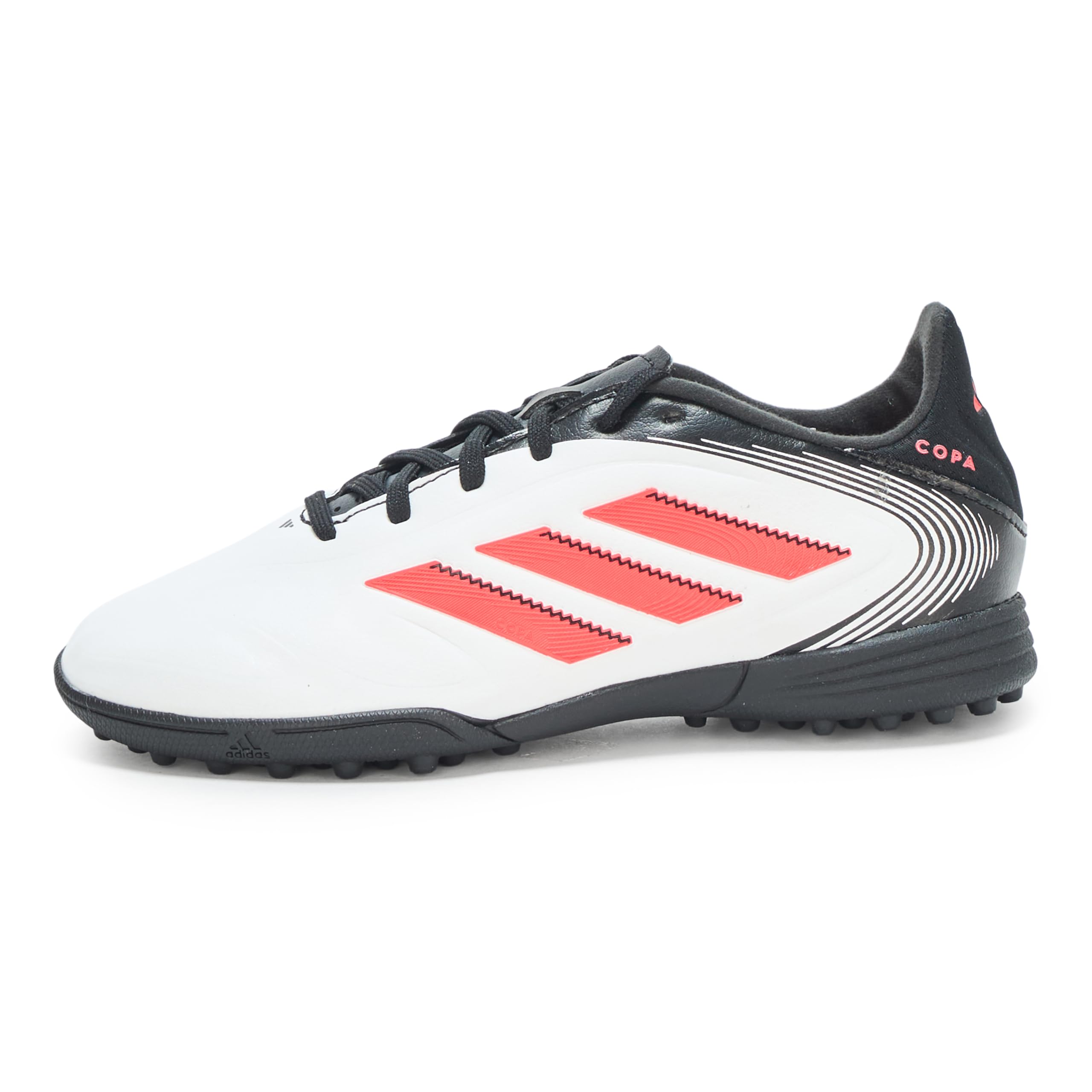 adidas Copa Pure 3 League Turf Sneaker, White/Lucid Red/Black, 6 US Unisex Big Kid