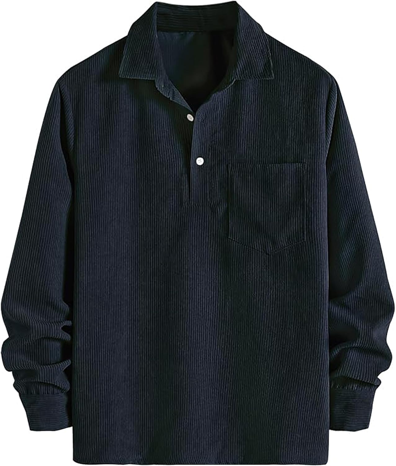 Mens Ribbed Corduroy Long Sleeve Casual Shirt Half Liberia Ubuy