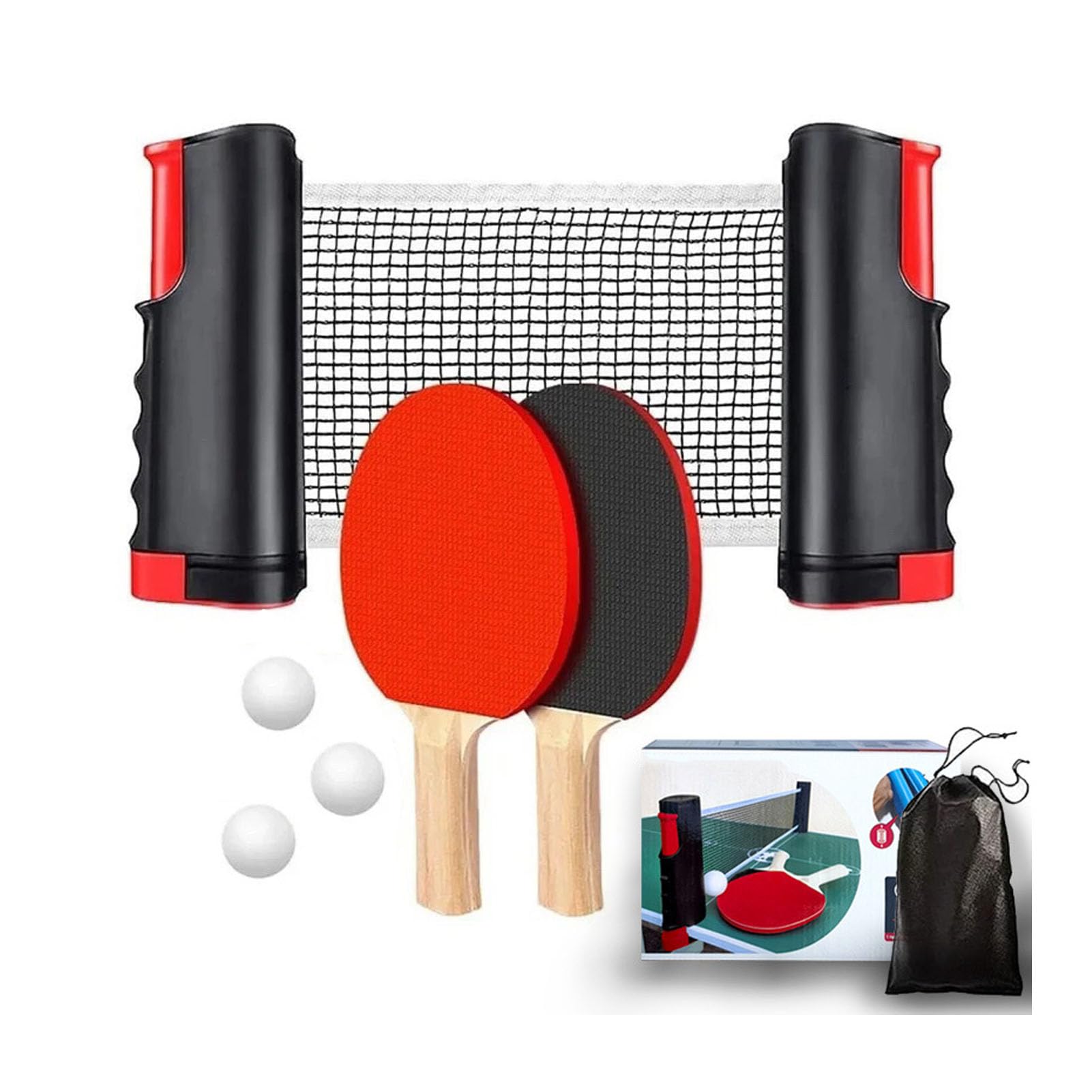 Racchette Ping Pong Con Rete Ping Pong Da Tavolo Retrattile, Interni Ed Esterni