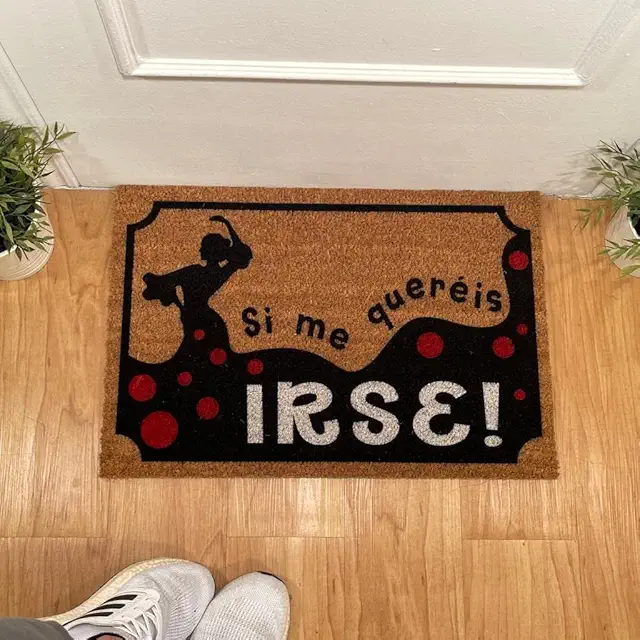 Felpudo Si Me Queréis IRSE Pintado a Mano - Coco Natural - 60x40 cm
