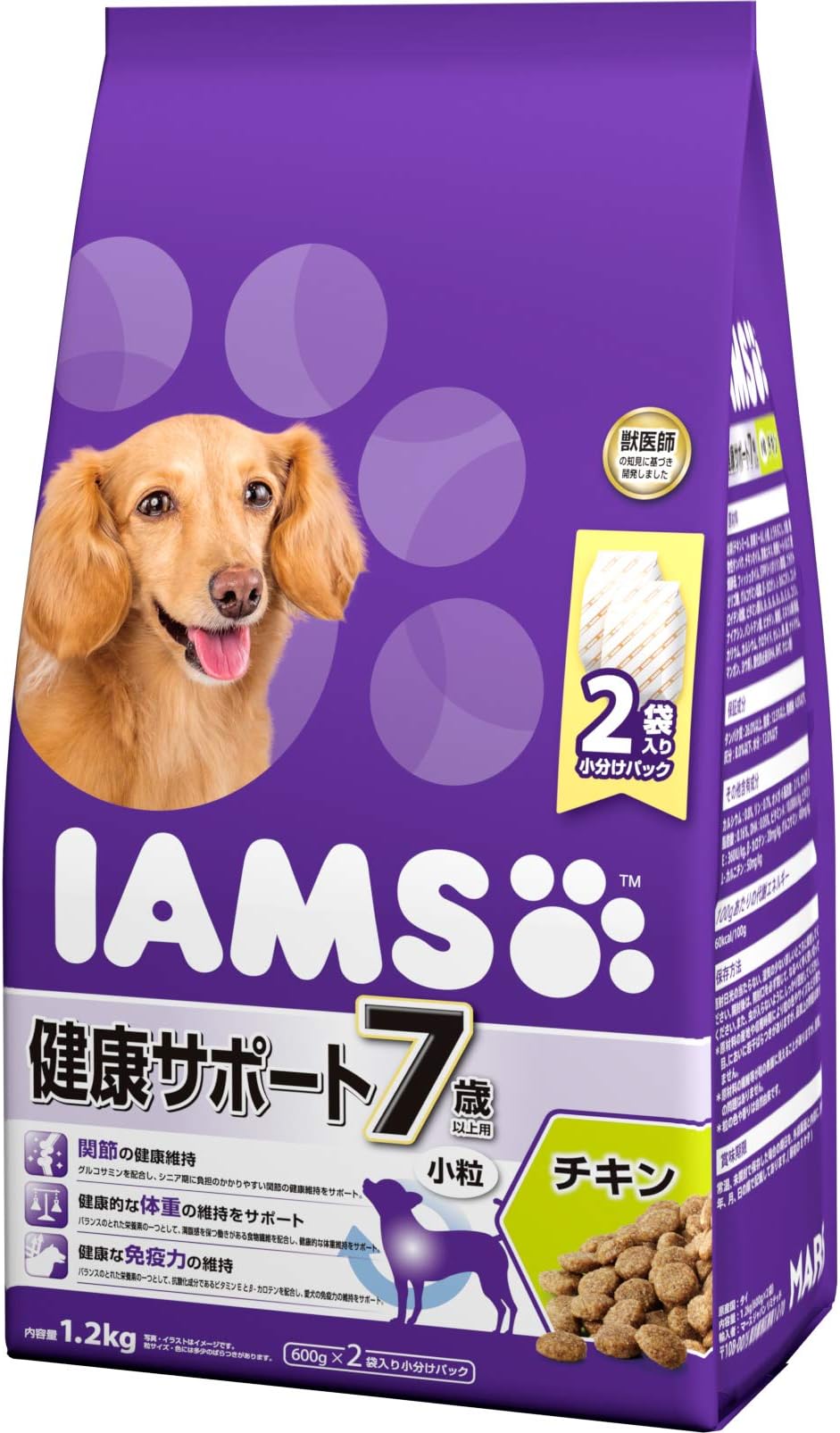 Amazon.co.jp アイムス (IAMS) ドッグフード 7歳以上用 健康サポート 小粒 チキン シニア犬用 12kg ペット用品