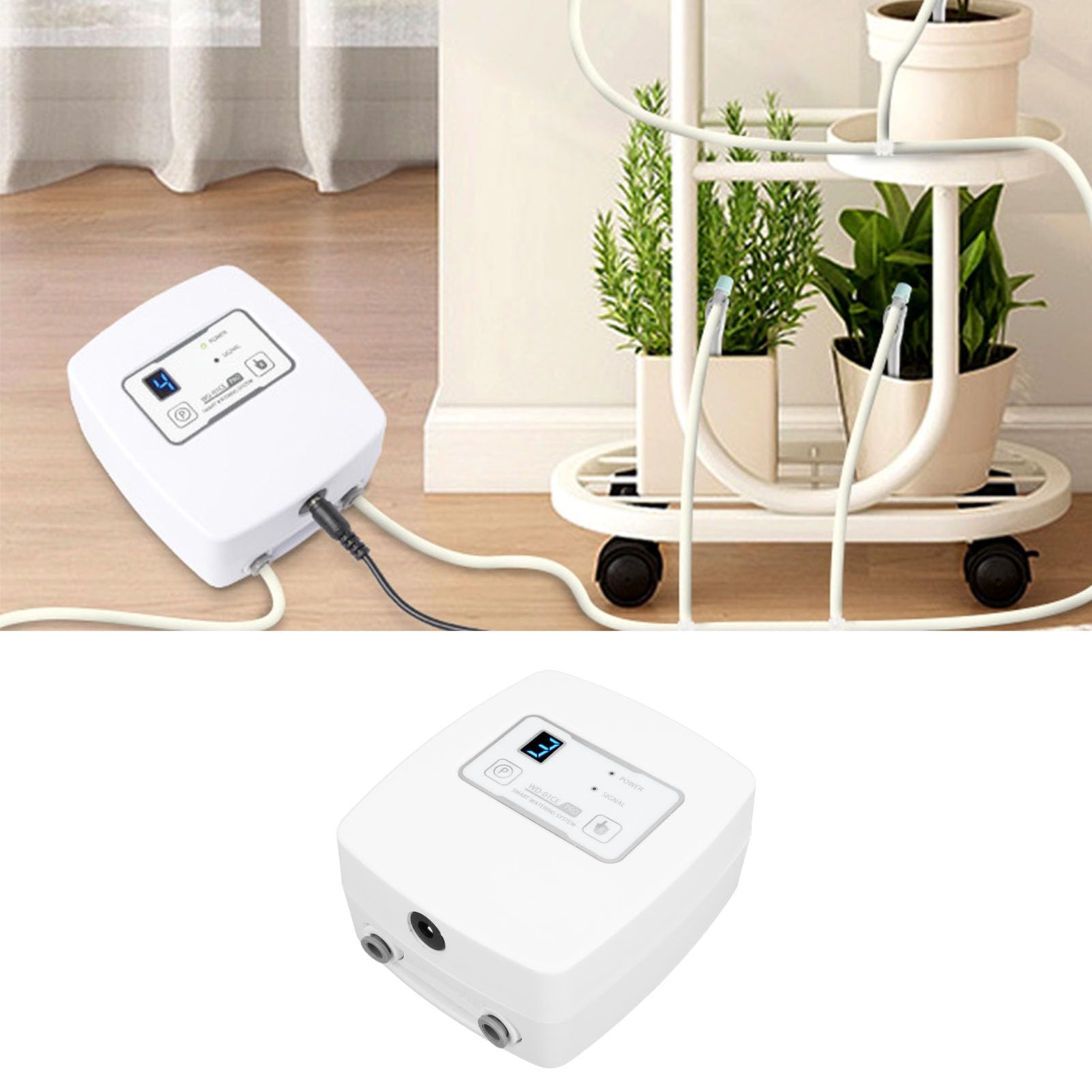Regulowany Bezprzewodowy System Nawadniania Kroplówki z Timerem dla Roślin Doniczkowych Balkon, Zdalne Sterowanie Systemem Podlewania Ogrodu do Inteligentnego życia (wtyczka UE)