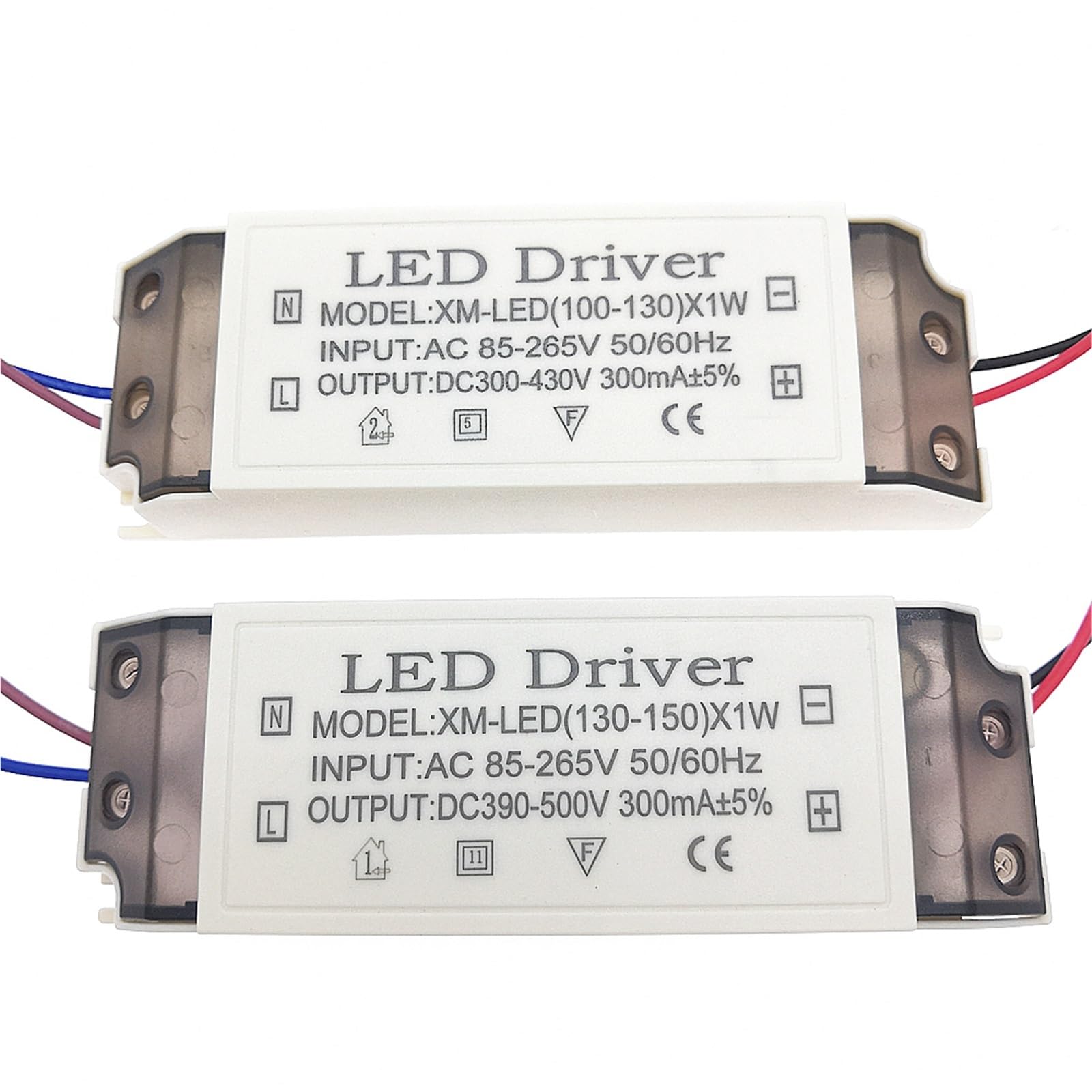 Driver LED AC110V 220V 300mA Alimentatore for lampada 100W-150W Trasformatore for illuminazione a corrente costante 100-130x1W 130-150x1W((130-150) X1W,5pcs)