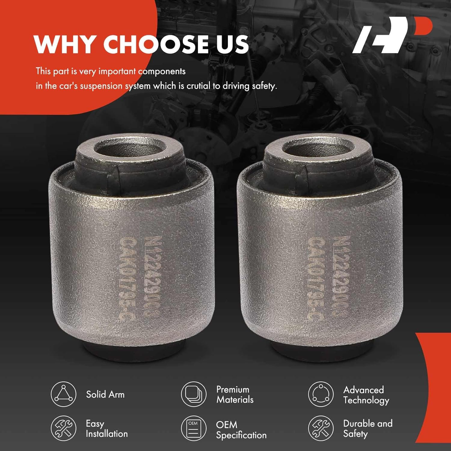 A-Premium 2 x Rear Control Arm Bushing Kit, Compatible with Nissan Altima 2007 2008 2009 2010 2011 2012