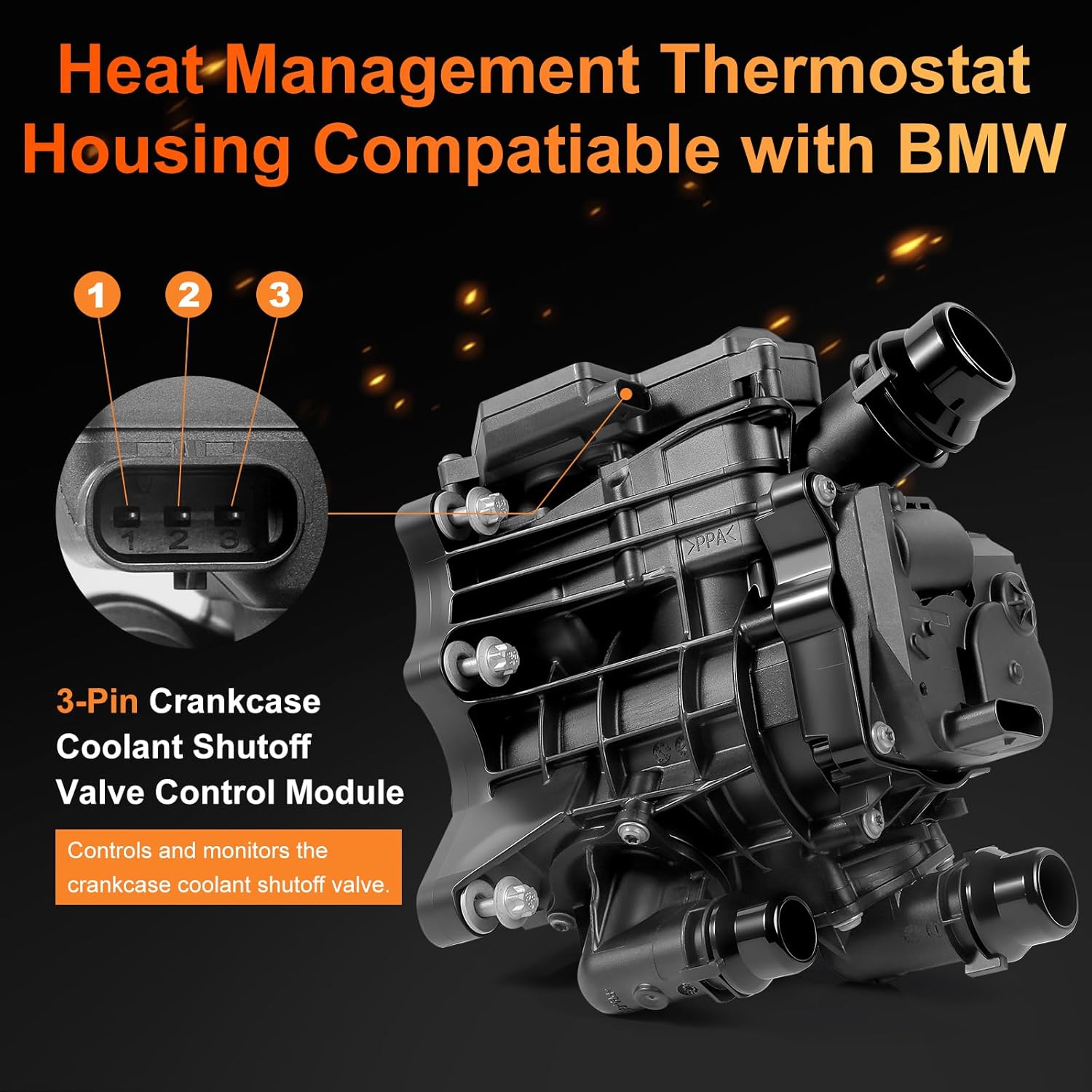 11538642560 Heat Management Thermostat Housing Assembly for BMW X3 X4 X5 X6 Z4 G01 G02 G20 G22 G23 G29 G30 G31 G42 GT Engine Coolant Thermostat for BMW 2019 2020 2021 2022 2023 2024