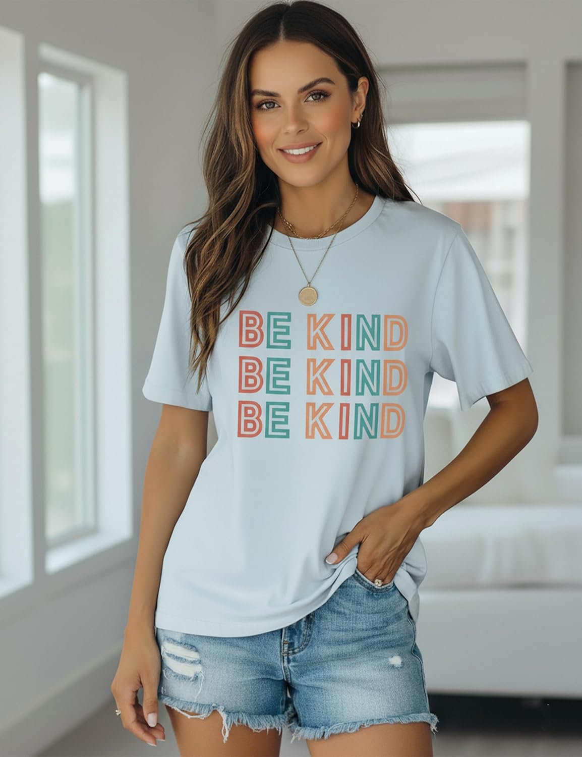 Blooming Jelly Womens Be Kind Shirt Short Sleeve Graphic Tees Loose Fit Tshirts Cute Casual Summer Tops Funny Teacher Outfits - Image 2