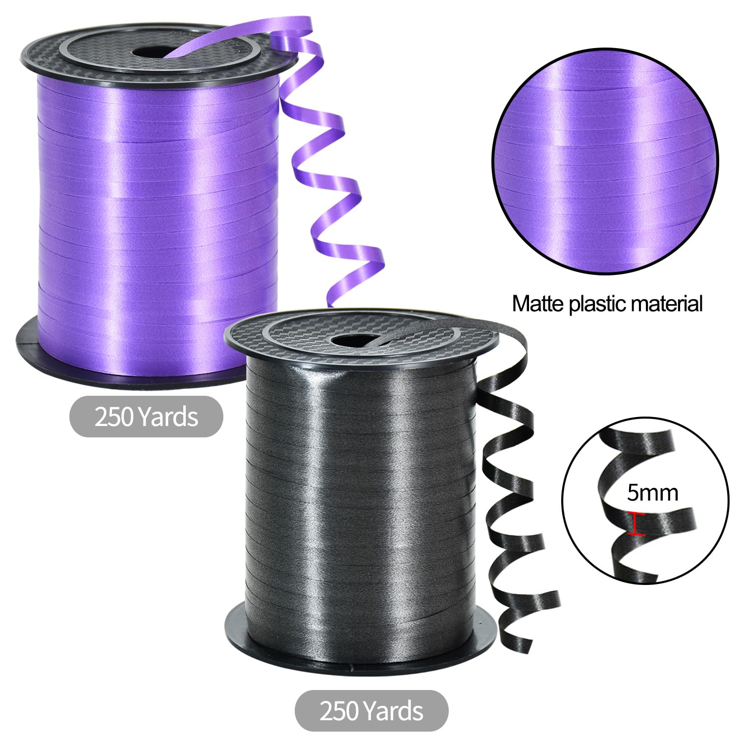 TONIFUL 500 Yards Curling Ribbon-Balloon Ribbon-Balloon String for Art&Craft Decor,Gift Wrapping,Ribbons and Bows for Christmas New Year Birthday Gifts Graduation Supplies (Black and Red) - Image 2