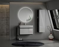 Home Glow 80 cm Kerek Fürdőszobai LED Tükör Érintőkapcsolóval - Természetes Fehér Háttérvilágítás, Üveg Keret, EU Gyártás 4
