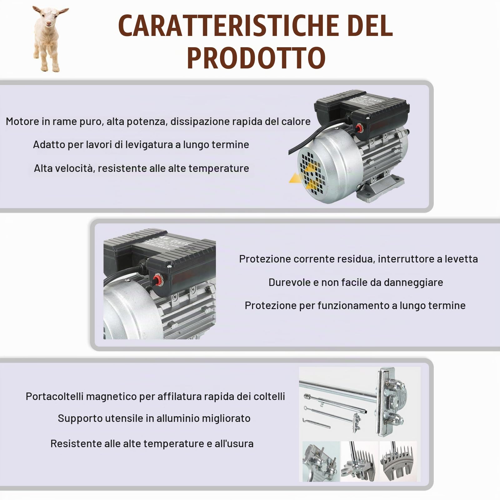 Affilatrice Elettrica per Lame di Tosatrici per Pecore, Affilatrice Professionale da 550 W per Lana, Adatta per Una Tosatura Precisa di Pecore, Alpaca, Capre e Bovini