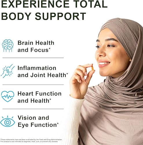 Miniatura 4 de Noor Vitamins Halal Fish Oil, Halal Vitamins, Ultra Omega 3 Wild Peruvian Fish (800 mg EPA & 400 mg DHA) Heart, Brain & Joint Support, Non-GMO and