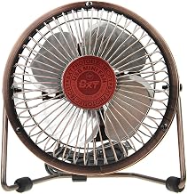 BXT Vintage Retro Bronze Metal USB Mini Fan Portable Personal Silent Fan, 360-degree Rotating Desk Fan, Office Cooler Cooling Fan for Laptop/Notebook/PC and MacBook