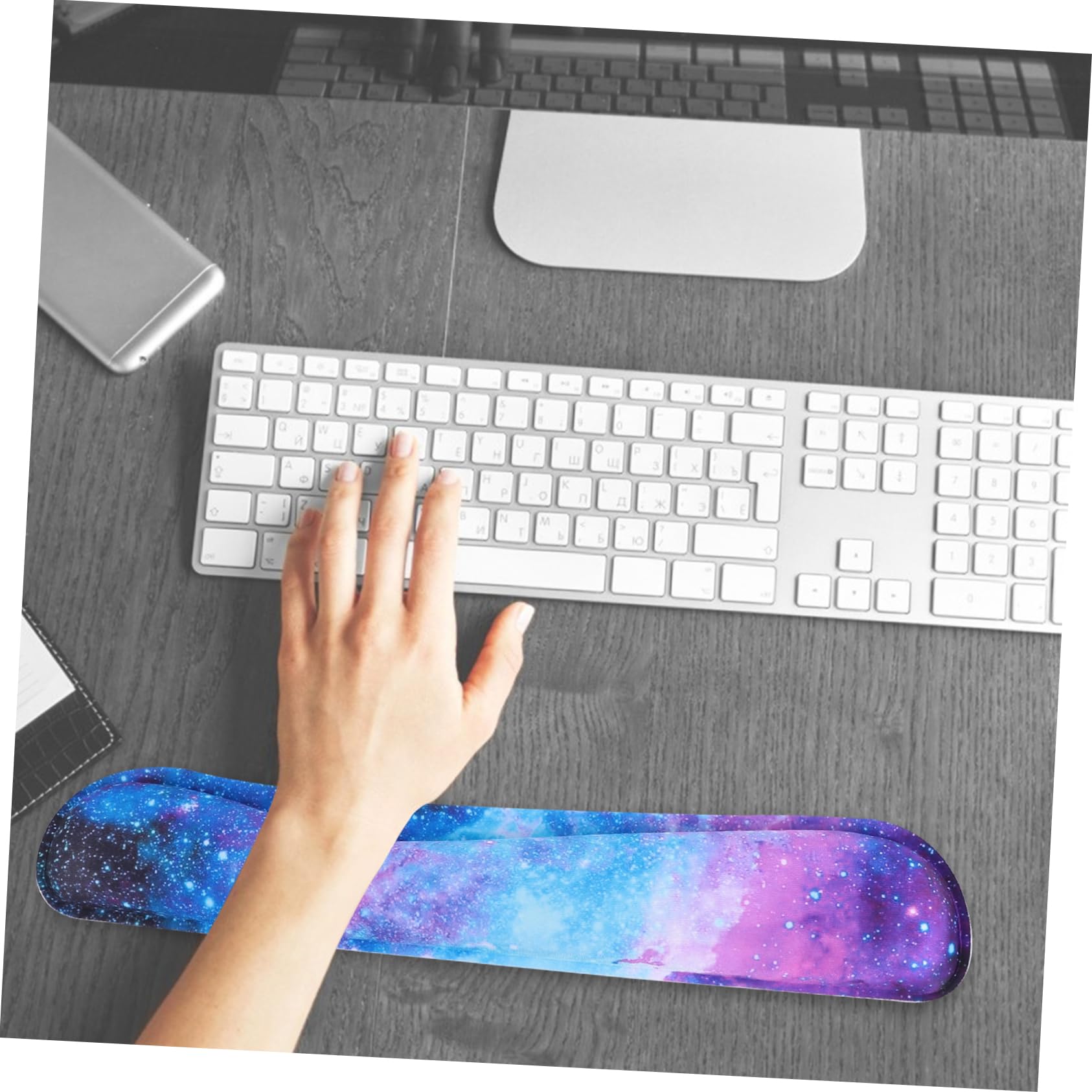 Uonlytech Tappetino Mouse Ergonomico Poggiapolsi in Memory Foam Accessorio Per Laptop Tappetino Per Mouse e Tastiera Per Casa e Ufficio