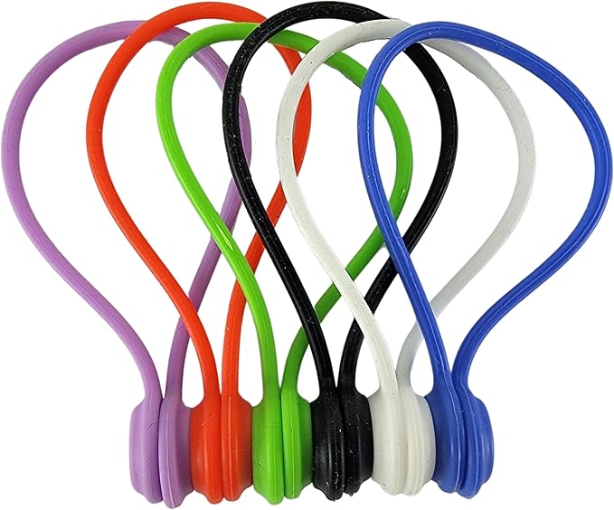 6 Pack Reusable Silicone Cable Ties Twist Ties for