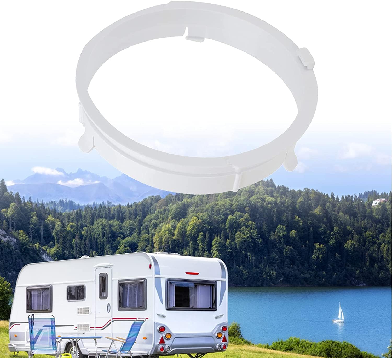 Interfaz de conector de tubo de manguera Interfaz de conducto de escape de aire acondicionado Adaptador de conector ABS RV para aire acondicionado móvil KYR-35 White1 4