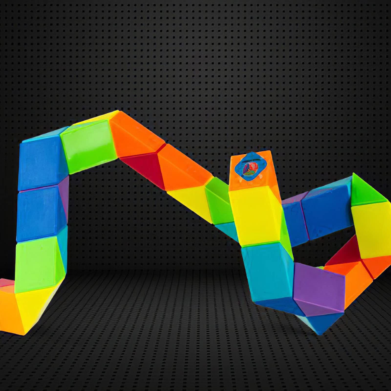 Keenso Twist Puzzle Toy 72 Blocchi – Cubo Serpente Fidget In ABS – Giocattolo Per Bambini Antistress E Creativo - 3