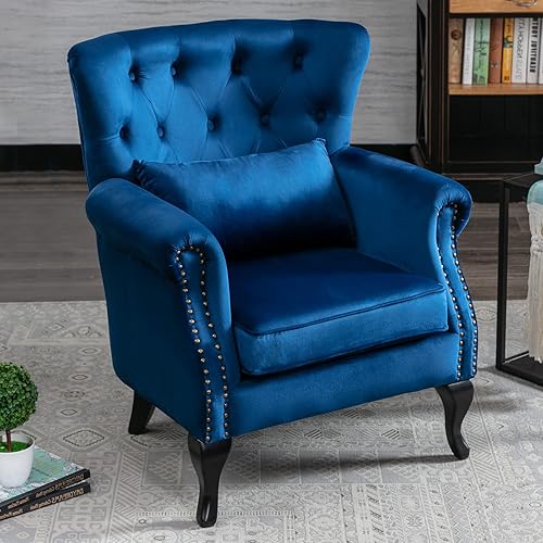 Miniatura 164 de Sillas de lectura Accent Midcentury - Sofá esquinero moderno y cómodo con respaldo copetudo para sala de estar, dormitorio, sala de recepción,