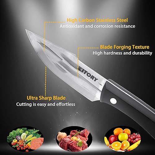 Miniatura 4 de Kitory Cuchillo de chef con funda de cuero, cuchillo de corte de carne con mango de PP, cuchillo de chef profesional de acero de alto carbono para