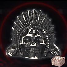 Aztec Death Whistle Handmade Skull War Scream Whistle, Black & White