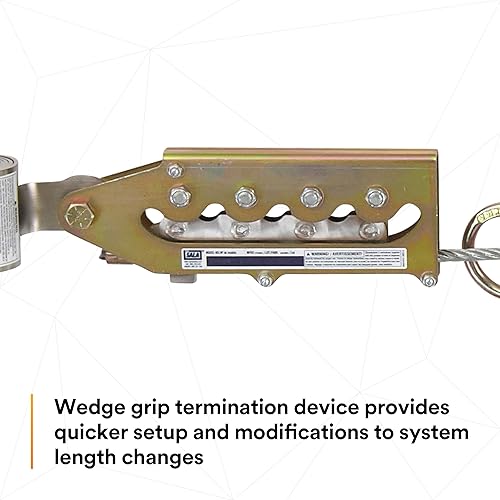 Miniatura 9 de 3M DBI-SALA Sayfline 7602080 Sayfline Sistema de línea de vida horizontal, cable de 80 pies con terminación Wedgegrip, tensor de tensor, absorbente