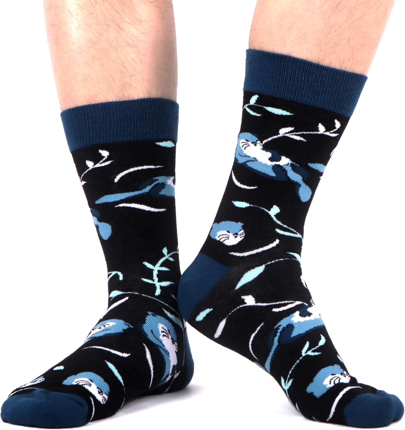 MAKABO Men's Fun Dress Socks Colorful Novelty Patterned Cotton Crew Socks - Image 4
