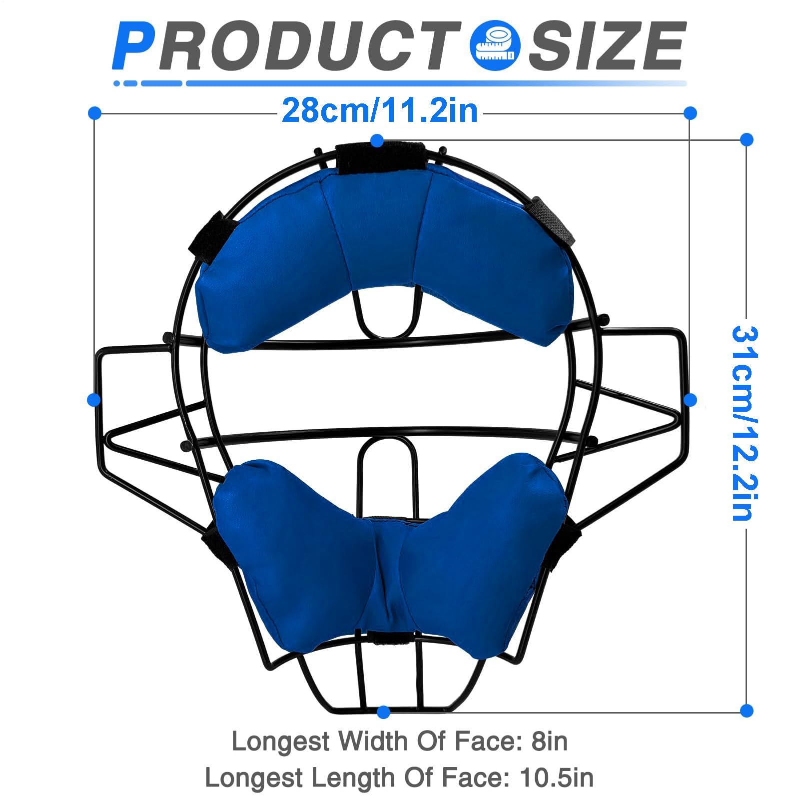 Baseball-Catcher-Maske, Schiedsrichter-Gesichtsmaske | Verstellbare Vollgesichtsschutzmaske - Die traditionelle Baseball-Schiedsrichtermaske aus hohlem Stahl mit bequemer Passform bietet maximalen Sch