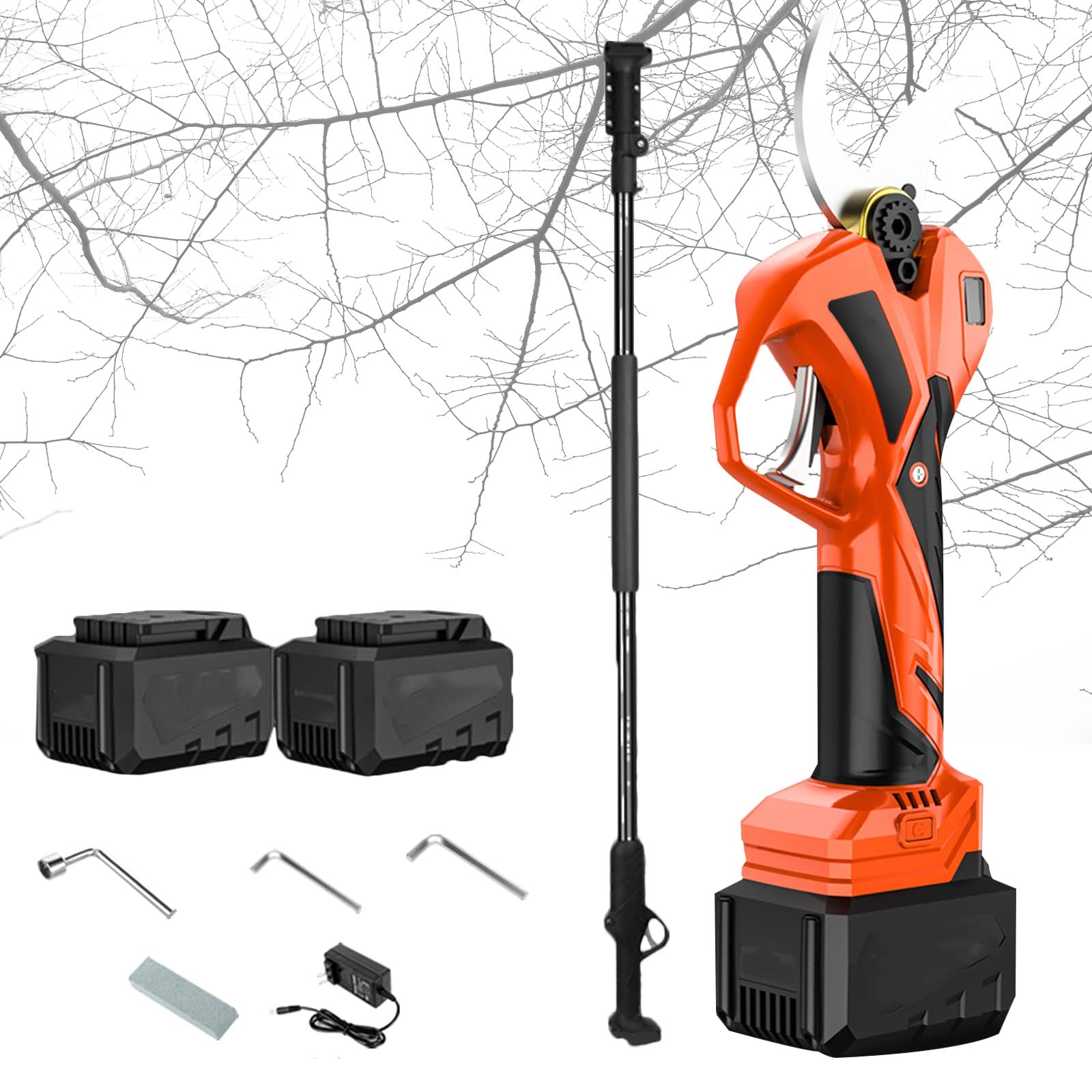 Sécateur Électrique Professionnel 35mm - 2 Batteries 21V/2000mAh - Outil D'Élagage Sans Fil Pour Jardin