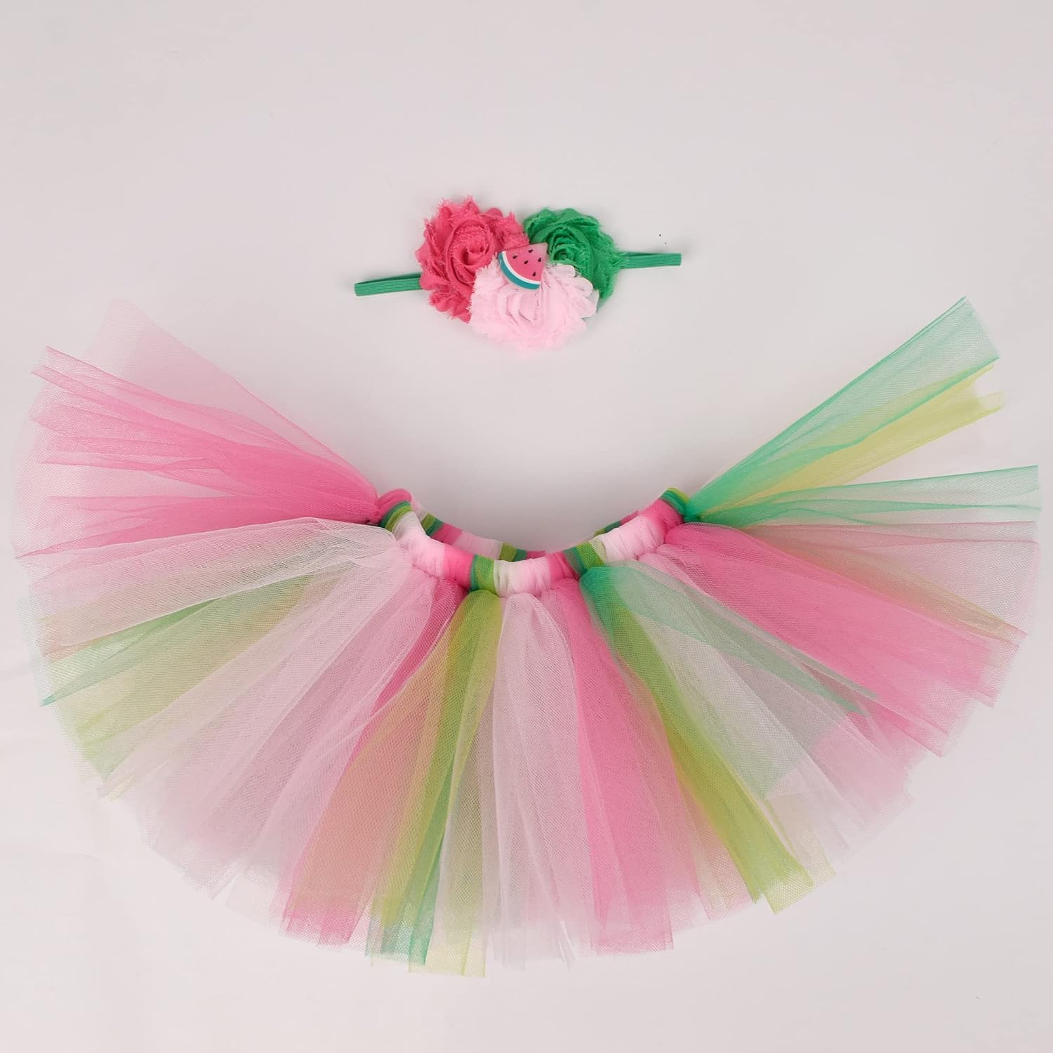 Baby Girls Strawberry Pineapple Peach Watermelon 1st Birthday Tutu Outfit Cotton+Tutu Skirt+Headband