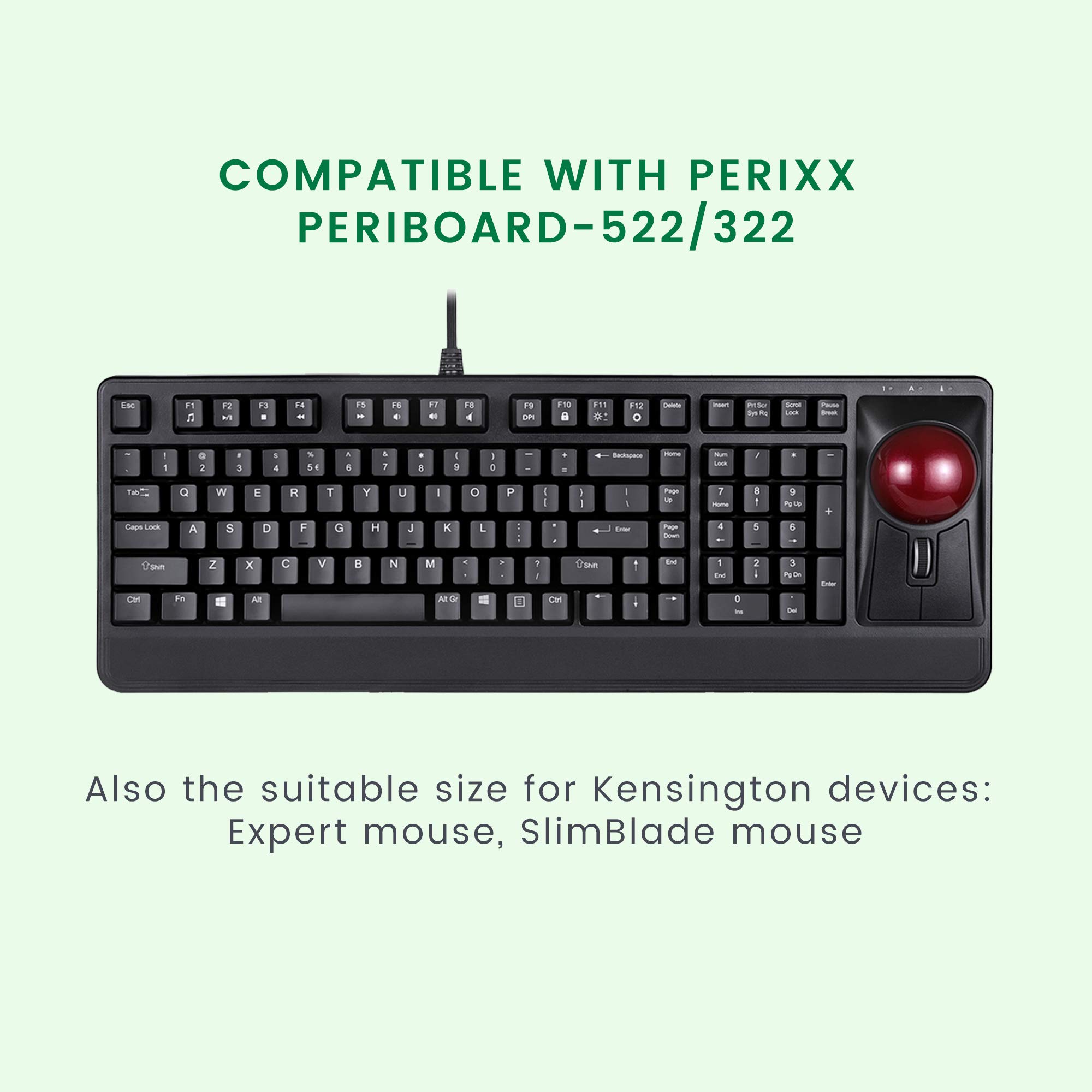 Perixx PERIPRO-304 55 mm Trackball - Glänzend - Rot - Kompatibel mit anderen Trackball Mäusen