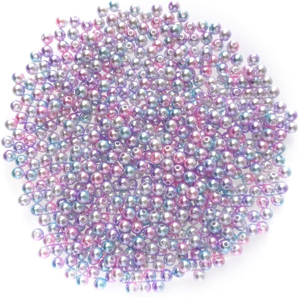 DzdzCrafts 500PCS 6mm Pink Mermaid Faux ABS Pearl Beads for Jewelry Making