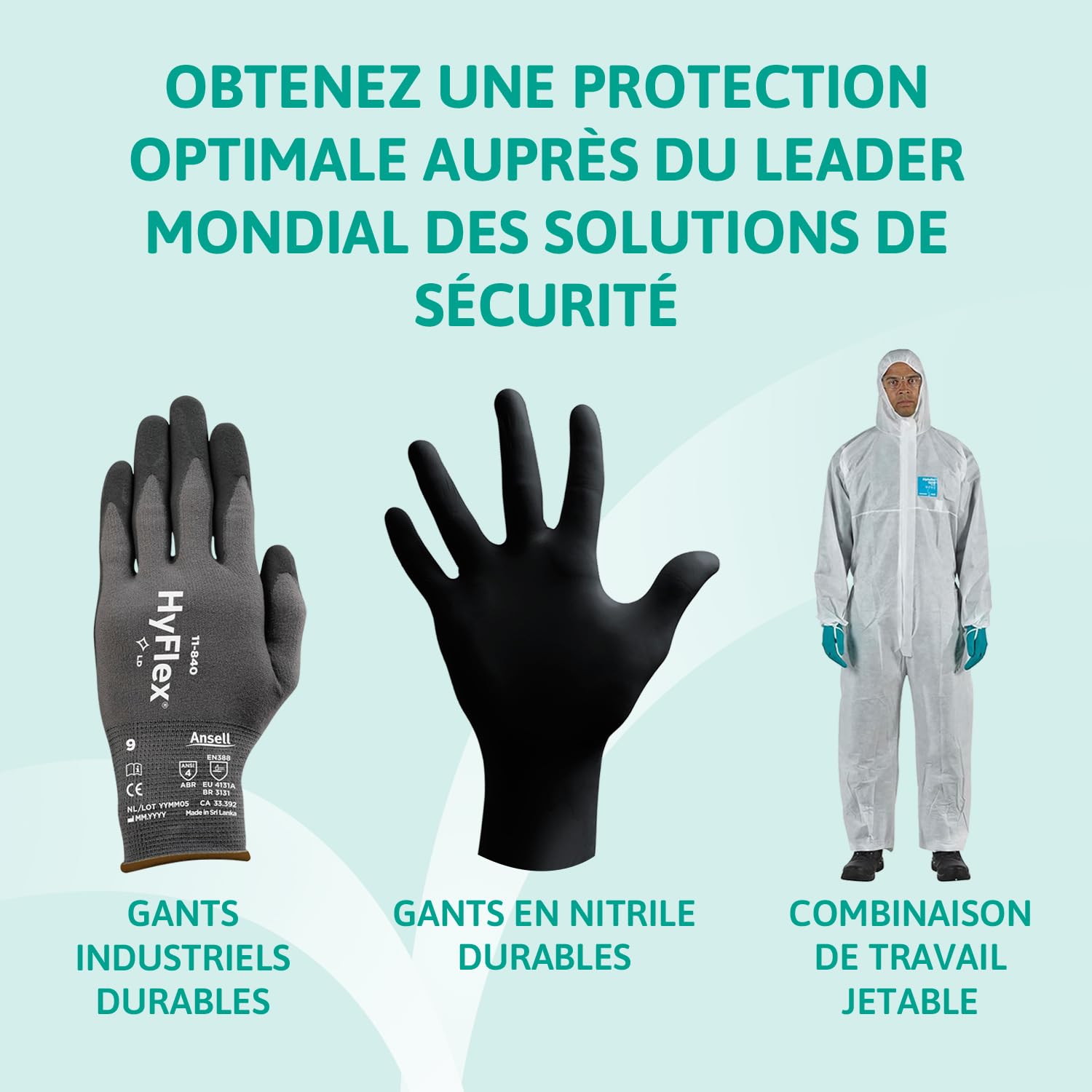 Ansell ActivArmr 42-445 Gants de Travail Thermorésistants, Résistance à la Chaleur et Protection Anti-Coupure Élevées, Gants de Manutention, Bricolage, Chantier, Taille XL (12 Paires)