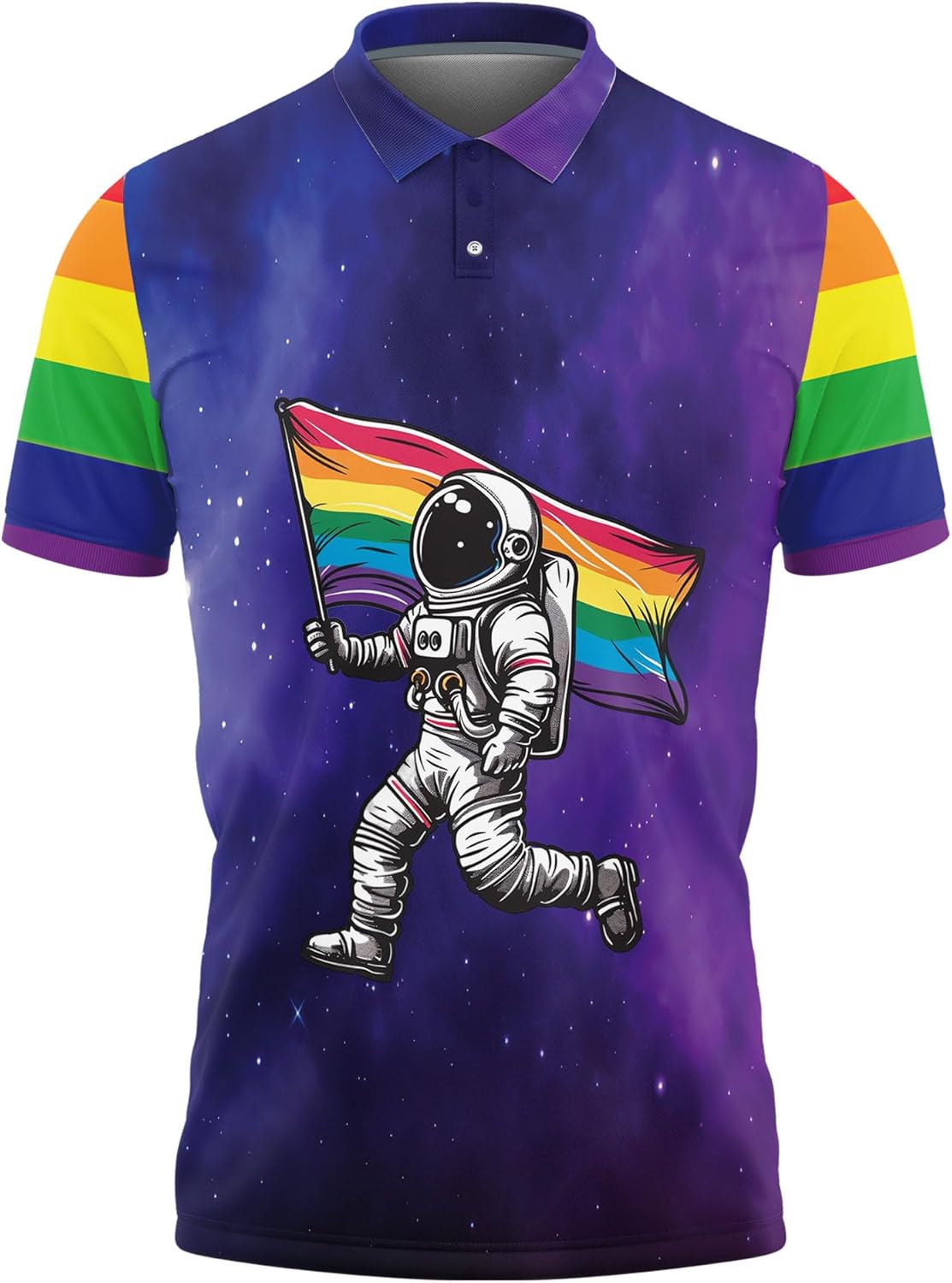 Gay Pride Golf Shirt Men Funny Golf Polos for Men Dry Fit- Rainbow Golf Polo Shirts Hawaiian Polo Golf Outfits (MP_PL_26)