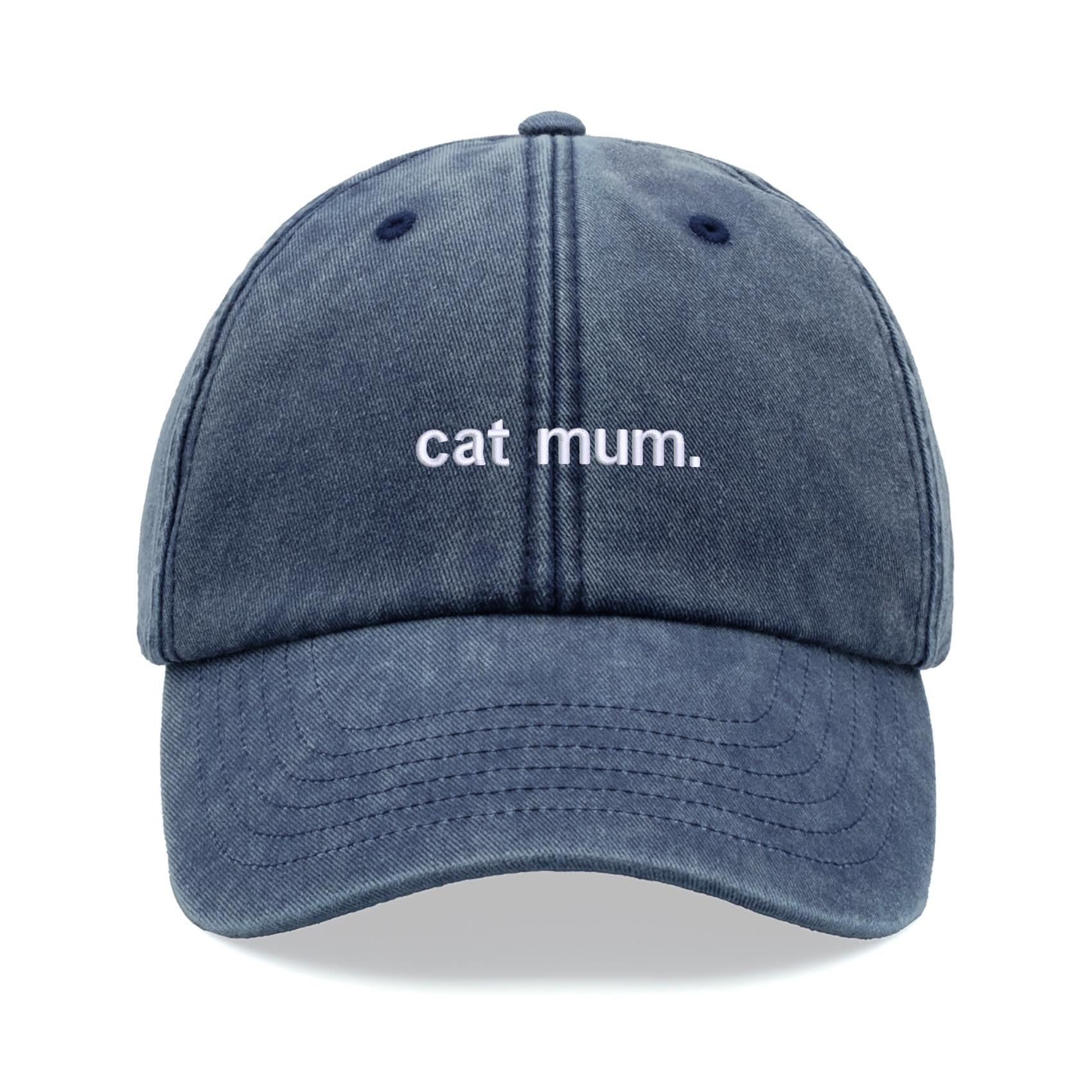 Cap Base Unisex Blue Denim Cat Mum Baseball Cap Vintage Washed Dad Hat Adjustable