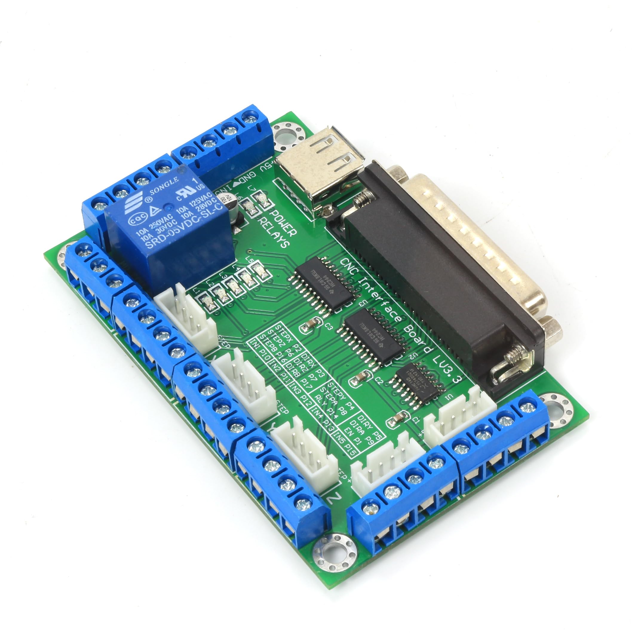 RATTMMOTOR CNC Steuerung Komplett Set 3 Achsen Neam23 57 * 76mm Schrittmotor 1.8Nm 270oz.in,MD430 Schrittmotortreiber,5 Achsen Parallel Interface Breakut Board + 350W 24V Netzteil (3 Achsen)