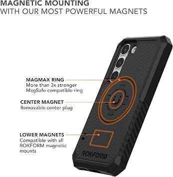 Rokform Galaxy S23 Rugged Case, Magnetic + RokLock (Black)