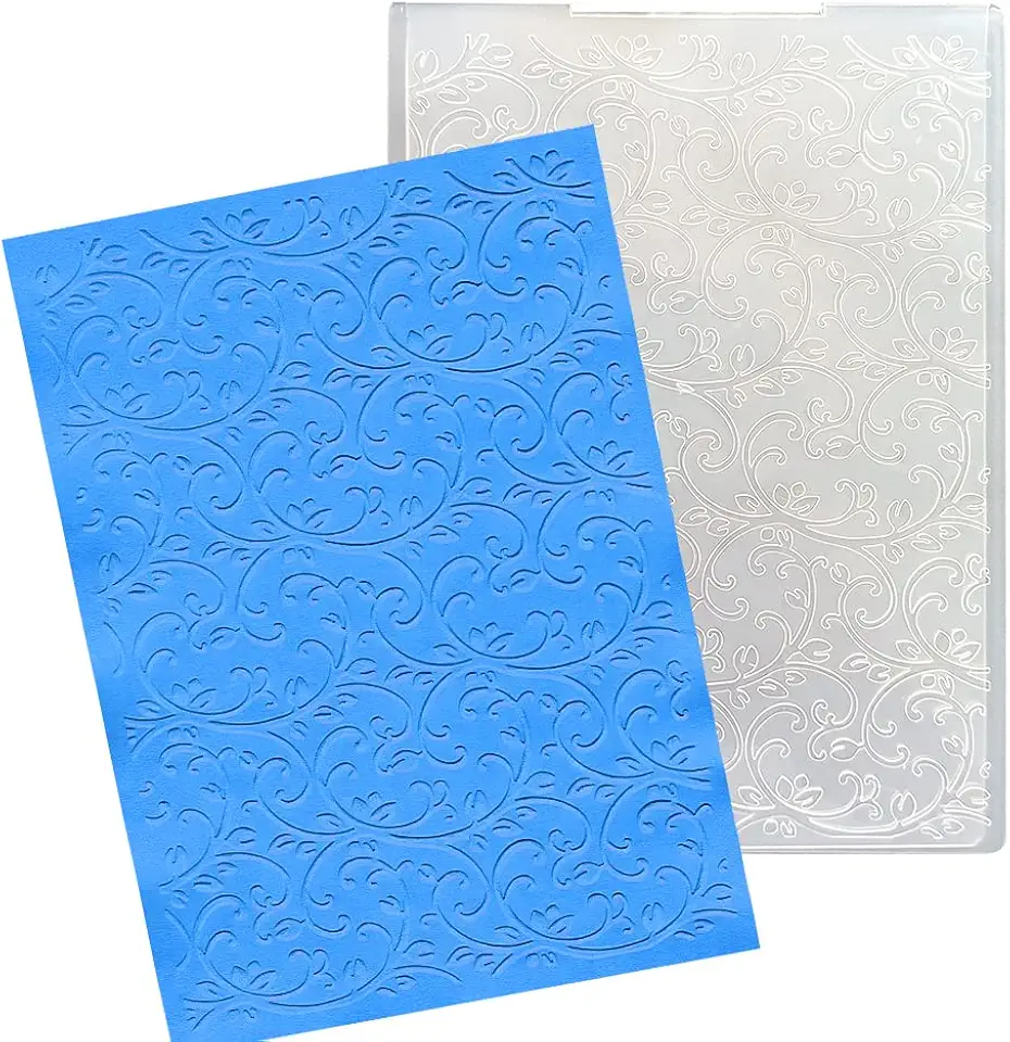 Hying Pastas de plástico para fazer cartões, folhas de videira, pasta de gravação de renda em relevo 3D, pastas de molde de artesanato faça-você-mesmo para decoração de álbuns de fotos, 18 x 12 cm