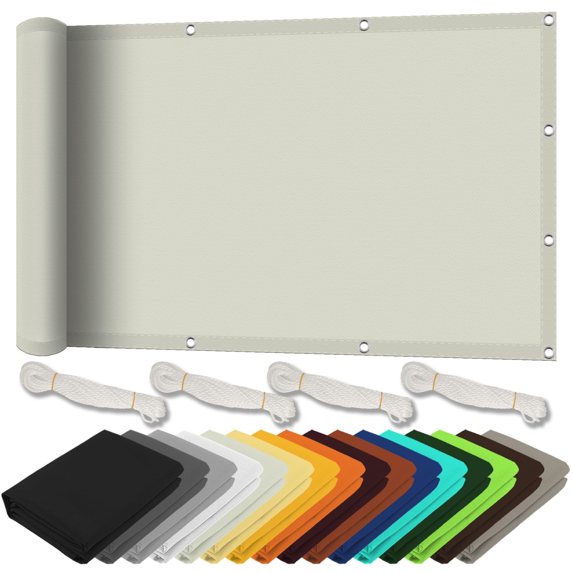Voile d'ombrage avec oeillets blanc 150x500 cm protection UV jardin terrasse extérieur