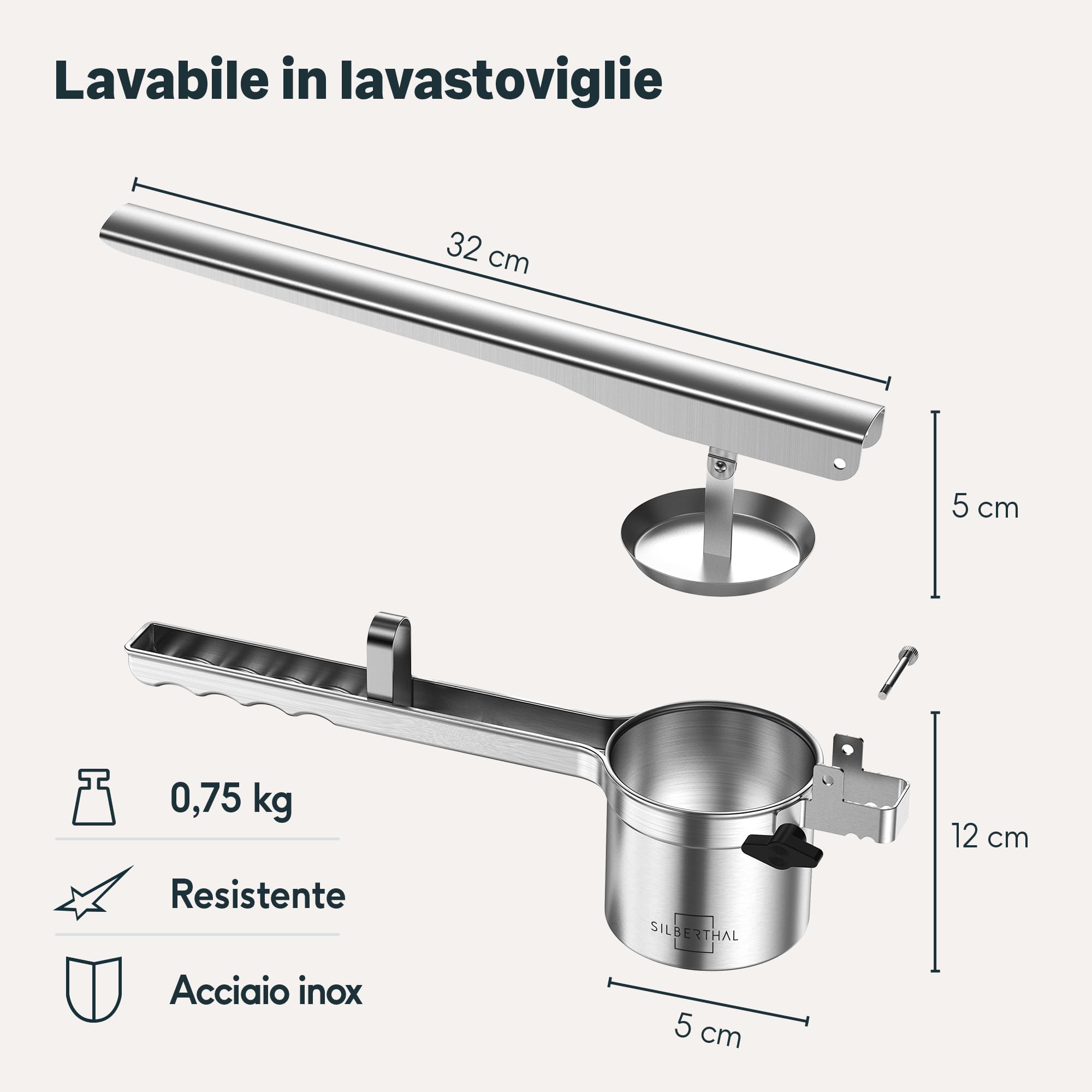 Schiacciapassatelli In Acciaio Inox Con 3 Dischi - Per Purè, Salse E Gnocchi Fatti In Casa - Foto 9