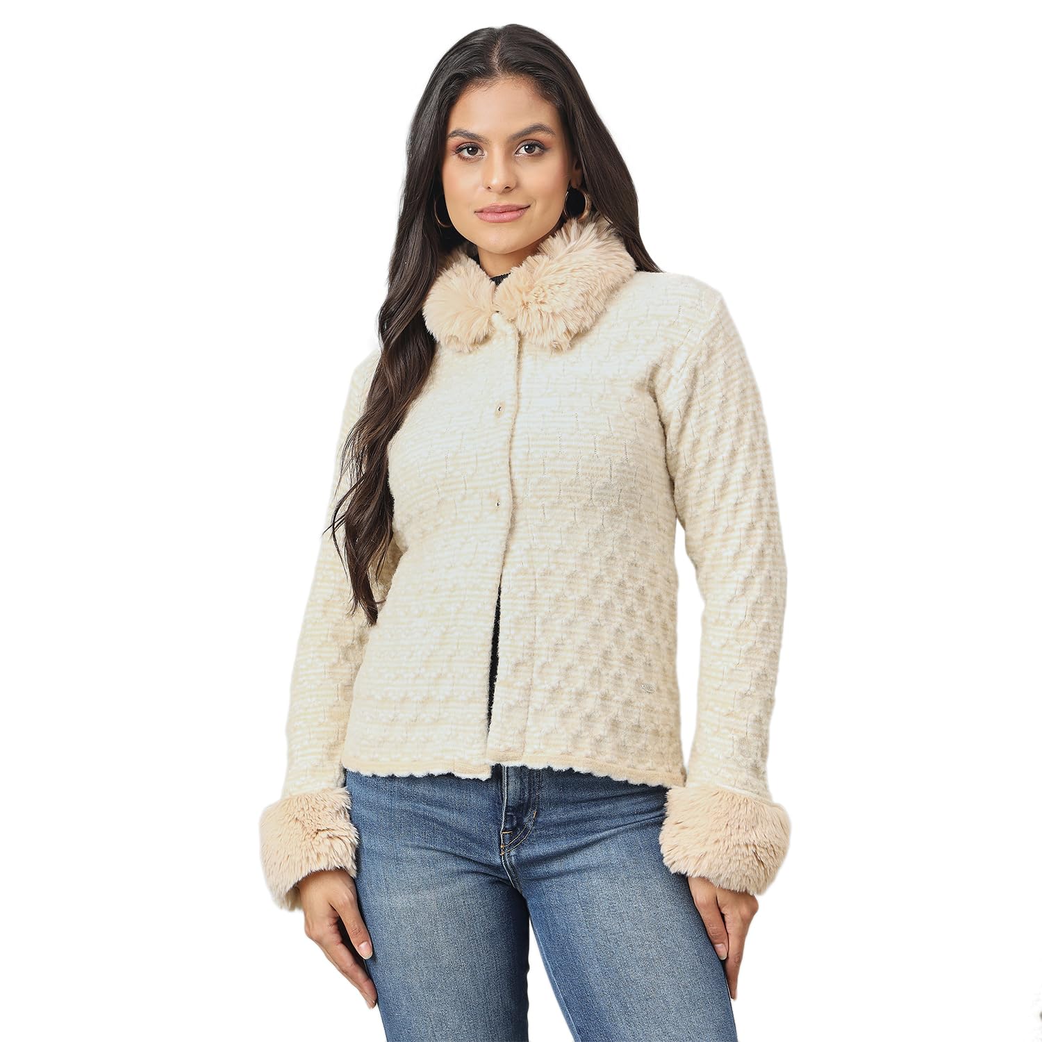 duke Women's Acrylic Blend Modern Cardigan Sweater-picture-29
