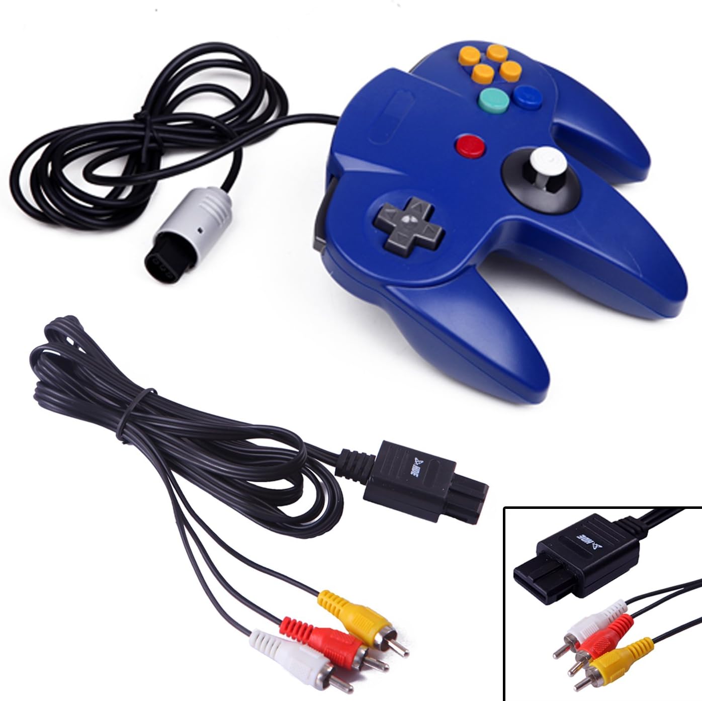 HDE Wired Controller and AV Cable for Nintendo 64 Console