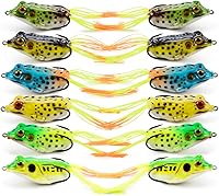 Vista 9 de Supertrip Topwater Frog Crankbait Tackle Crank Bait Bass Soft Swimbait Señuelos Crankbaits cebos de pesca de cebo duro (multicolores)