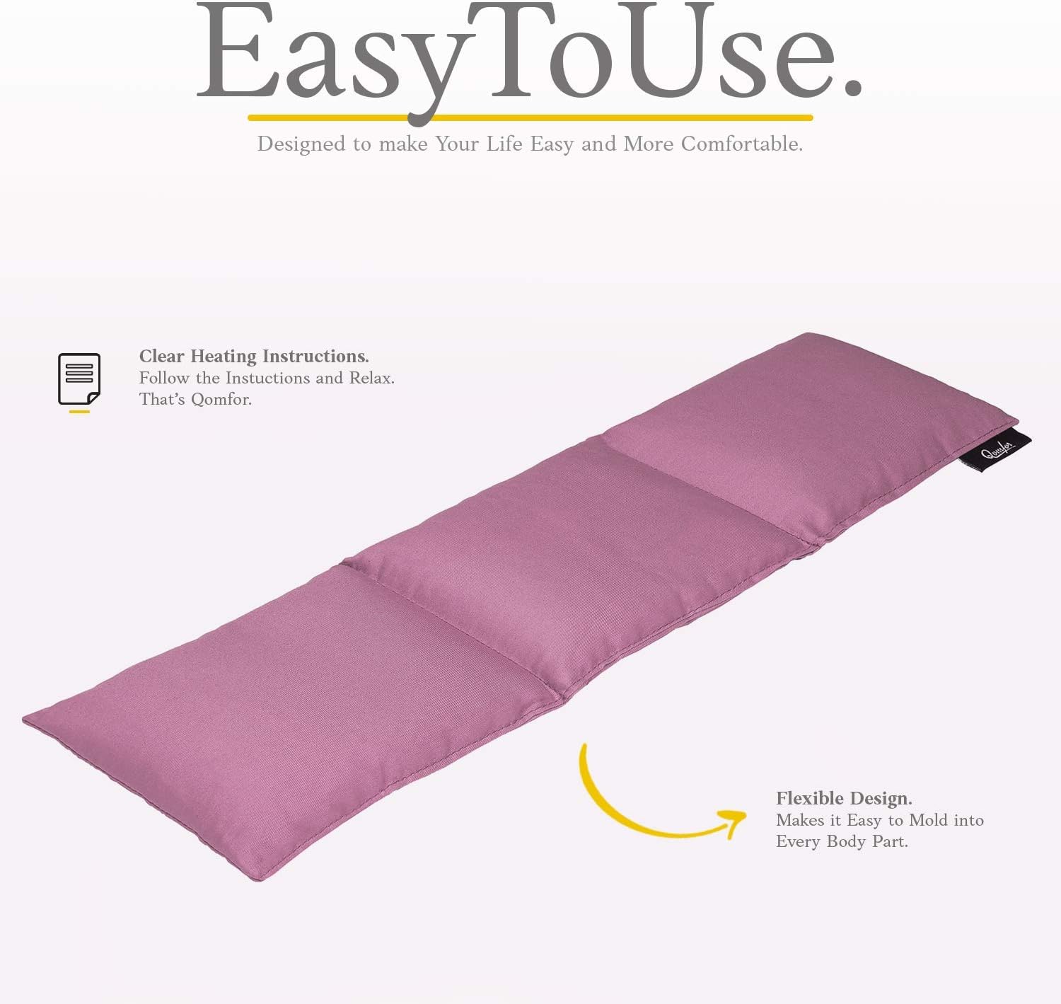 Microwave Heating Pad - Large Heat Pack Microwavable - Lavender Aromatherapy - Heated Neck Wrap for Neck and Shoulders, Pain Relief, Period Cramps, Back - Moist Heat Hot Pack Bean Bag - Purple