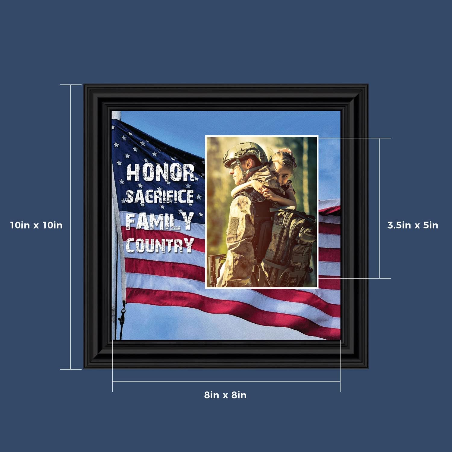 Crossroads Home Décor A Soldiers Honor Picture Frame, Military Artwork for Walls, Army Soldier Art Work, Patriotic Wall Decor, 6340B