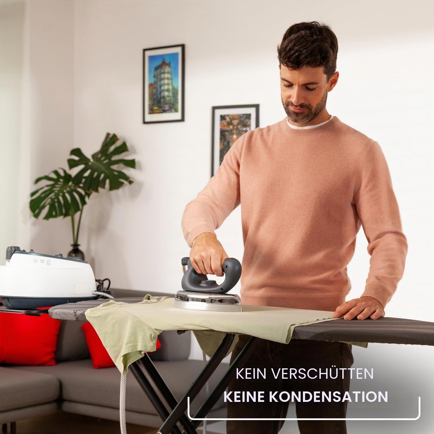Vileda Bügelbrett TOTAL Reflect Ultimate |extra schnelles Bügeln|extra robust| breite Bügelfläche| höhenverstellbar| XXL‑Ablage| leicht zusammenklappbar| einfache Aufbewahrung| Comfort-Pack